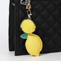LLavero de cuero PU con forma de limón para mujer, llavero de fruta para coche, colgador de cuero PU, colgante de bolso de dibujos animados a la moda - details 7