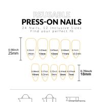 24pcs Uñas Postizas De Almendra Largas Con Brillo Morado Oscuro Adhesivo De Gel Detachable Y Reutilizable Con Herramienta De Empuñadura De Cutícula Para Mujeres Y Niñas - details 3