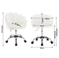 Silla de Escritorio Giratoria de 360 Grados Silla de Vestir de Terciopelo con Espalda de Peta y Ruedas Altura Ajustable Muebles y Organización - details 6
