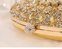 Nuevo bolso de noche con incrustaciones de diamantes de flor de aleación, bolso de mano para banquete de vestido de alta sociedad para mujer - details 5