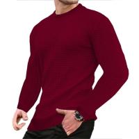 Abrigo de hombre moda pequeño cheque Waffle juvenil cuello redondo jacquard cheque sudadera con capucha - details 9