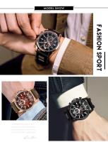 Reloj de cuarzo a la moda para hombre: reloj de pulsera luminoso multifunción resistente al agua para uso diario, de negocios y al aire libre - details 5