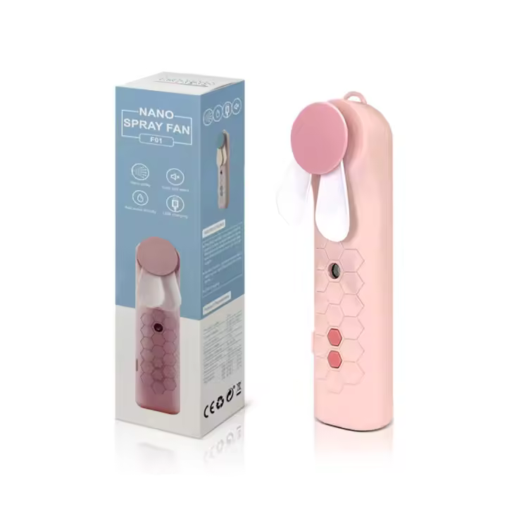 Ventilador portátil 2 en 1, humidificador de mano con carga USB, pulverizador de agua, vaporizador facial, aire acondicionado - 1