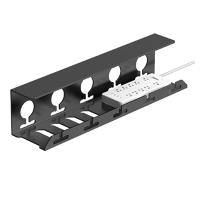 Gestión de cables para debajo del escritorio, bandeja de cables de Metal con abrazadera, tira de alimentación, soporte de Cable sin perforación, resistente y espacioso L - details 0