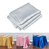 Mantel rectangular de satén superpuesto para boda, Navidad, Baby Shower, cumpleaños, banquete, decoración para fiesta, comedor en casa, cubierta de mesa de satén - details 9