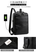 Mochilas de negocios impermeables para hombre, bolso para portátil de cuero PU, gran capacidad, carga USB, bolsa de viaje a la moda - details 4