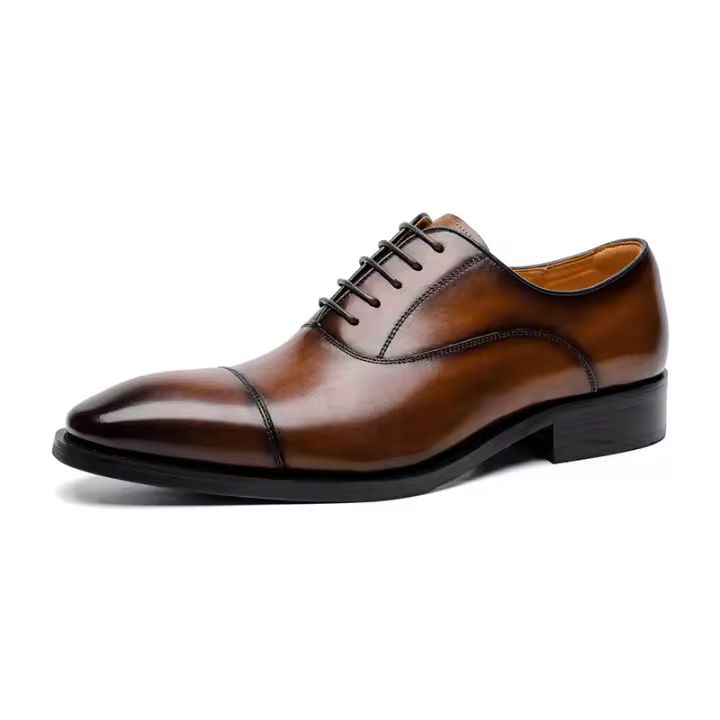 Zapatos de negocios para hombre, tres juntas de cuero, para caballero - 1