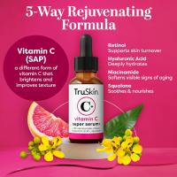 TruSkin Super suero de vitamina C - niacinamida, retinol, ácido hialurónico y salicílico - suero antienvejecimiento todo en uno para la cara - mejora la apariencia de las manchas oscuras, firmeza para una piel más brillante, 2 fl oz - details 2