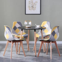 Sillas de retales de estilo nórdico para el hogar, silla de comedor de estilo minimalista moderno, con respaldo, para ordenador, muebles de aprendizaje, 4 piezas - details 12