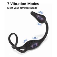 Empaquetado privado SEX Control remoto Butt Plug Masajeador de próstata Vibrador anal con anillo estimulante del perineo Juguete sexual para hombres - details 4