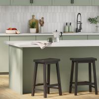 taburetes de cocina de madera maciza, taburete de bar corto, silla de comedor, fácil montaje, - details 3