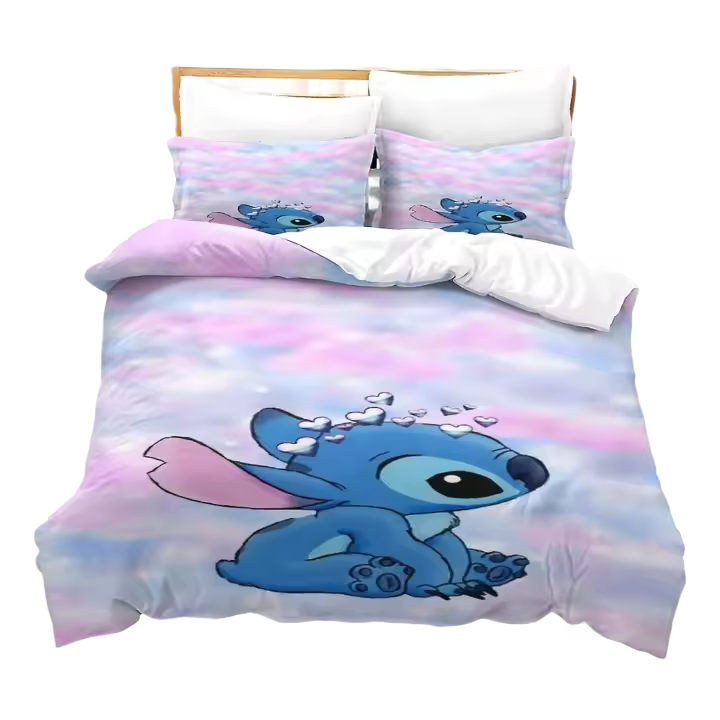 Conjunto de Riegel VOSILE Stitch 3 Pcs de Ropa de Cama Suave Hipoalergénica con Funda de Edredón - 1