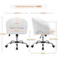 Silla de Oficina de Terciopelo Ruinas Giratorias de 360° Ajustable en Altura - details 39