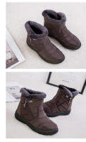 Nieve de gran tamaño para mujer, zapatos con forro de algodón, ots cálidos impermeables de corte medio - details 13