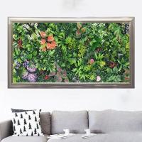 Panel de pared de plantas artificiales DIY, hoja de planta de arce de simulación realista duradera, alfombra de eucalipto Artificial verde de 25x25cm - details 8