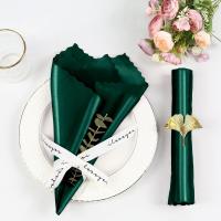 Servilletas de tela de satén verde, servilletas de mesa suaves para Hotel, fiesta de Navidad, boda, banquete, decoración de mesa, 10 Uds. - details 1