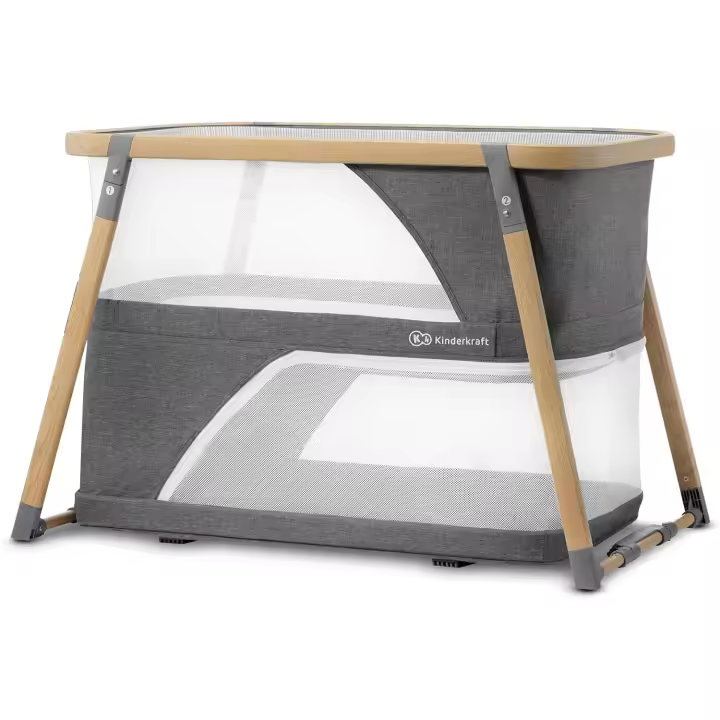 Cuna para Bebé 4 en 1 Cuna de Viaje, Parque Infantil, Función de Masajear, Plegable en 5 Segundos, Buen Aire Circulante, Bolsa de Viaje, Gris - 1