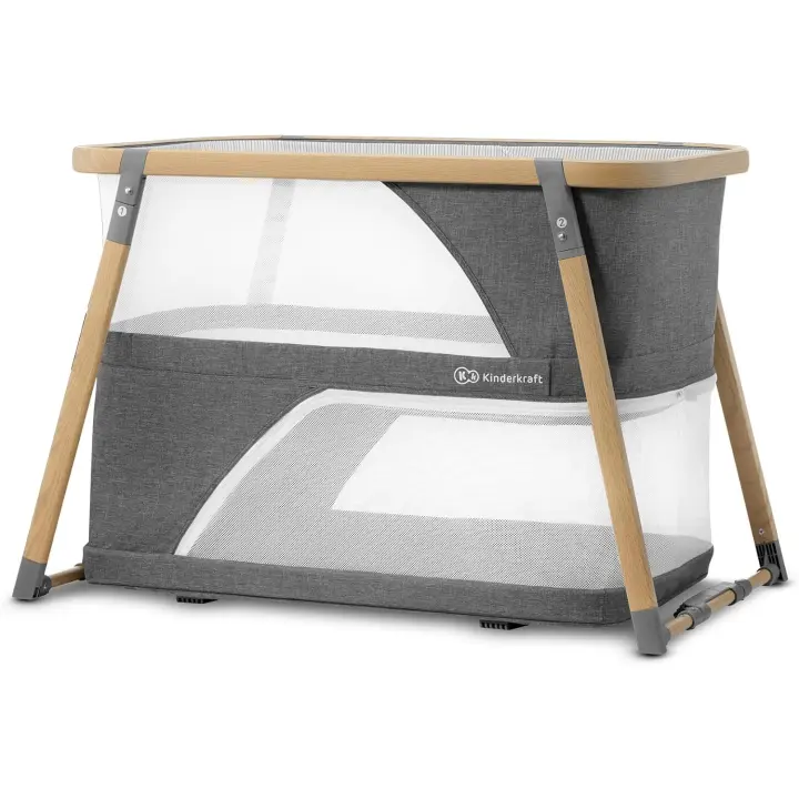 Cuna para Bebé 4 en 1 Cuna de Viaje, Parque Infantil, Función de Masajear, Plegable en 5 Segundos, Buen Aire Circulante, Bolsa de Viaje, Gris - 1