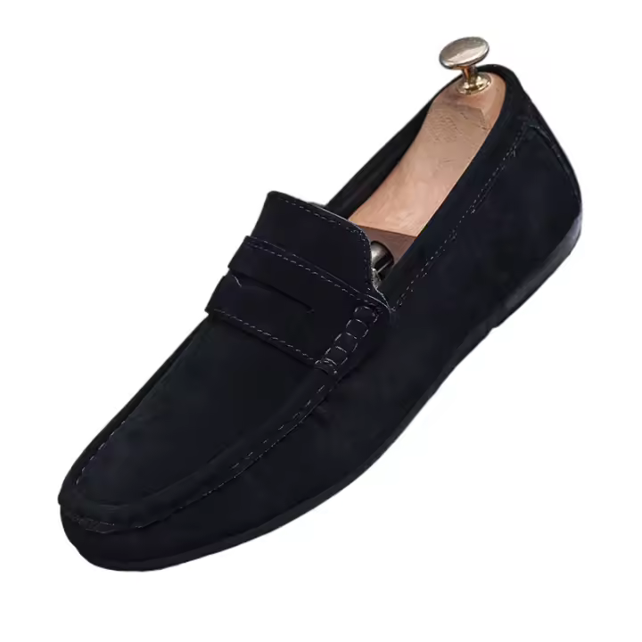 Mocasines hombre cabeza redonda de soja zapatos de los hombres perezosos zapatos de los hombres un pie estribos suave fondo de conducción de los hombres modelos casuales zapatos de cuero. - 1