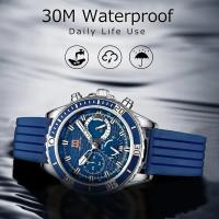 Reloj de cuarzo DUGARY a la moda, cronógrafo para hombre, reloj de pulsera de negocios, resistente al agua, luminoso, con personalidad, reloj piloto Masculino - details 5