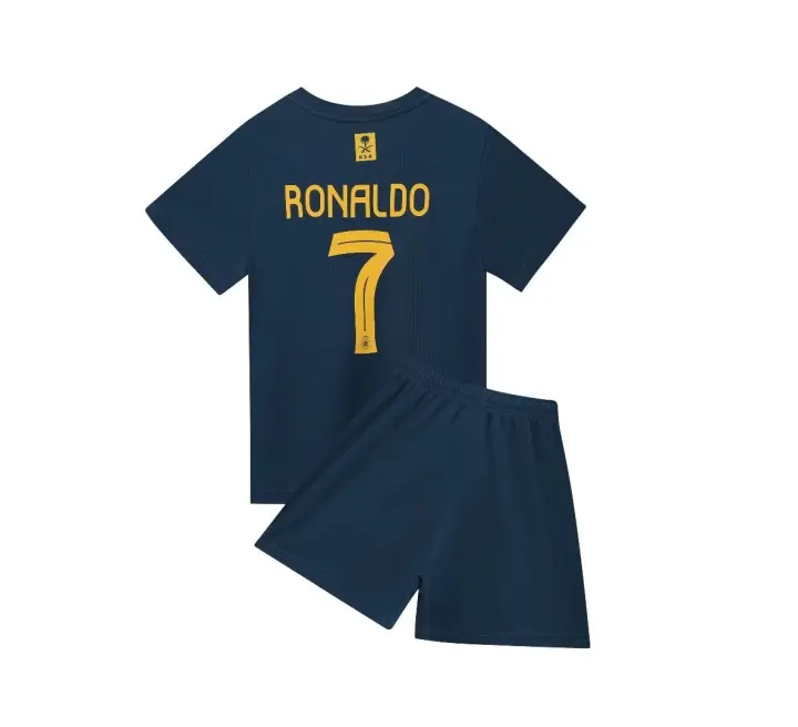 Conjunto de ropa deportiva de entrenamiento infantil, manga corta impresa de secado rápido + pantalón corto, ropa de Fútbol - C.R 7 - 1