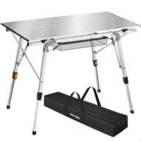 tectake Mesa Camping Plegable con Altura Ajustable