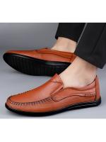Zapatos Casuales de Cuero para Hombres Primavera-Verano 2025 Cómodos, de Primera Calidad, Perforados con Agujeros, Estilo Casual para Mediana Edad - details 11