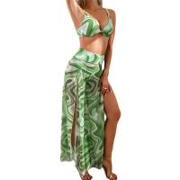 Traje de baño de tres piezas para mujer, conjunto de pantalones de Bikini, traje de baño de cubierta de playa - details 25