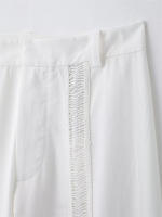 OUWU- Conjunto De 2 Piezas De Pantalones De Pierna Ancha Con Diseño De Empalme, Camisa Blanca De Manga Larga A La Moda Para Mujer, Conjunto Superior De Estilo Informal Para Mujer 2025 ﻿   conjuntos - details 6