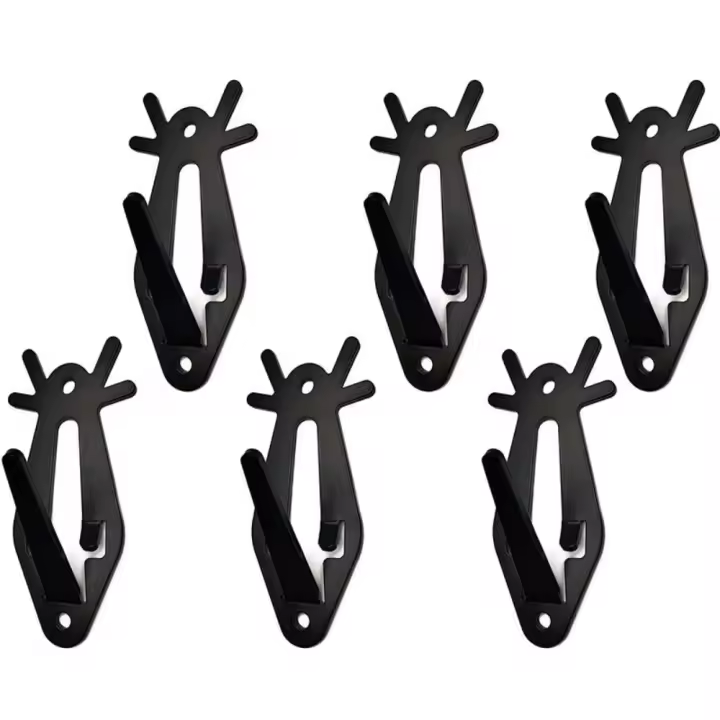 Ganchos de calavera de Metal artesanales, soporte de calavera de ciervo duradero montado en la pared, colgador de pared de trofeo creativo moderno para exteriores, 6 uds. - 1