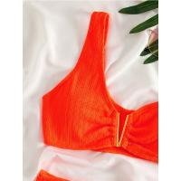 Conjunto de Bikini con Push-up para mujer, bañador Sexy de 2 piezas con un hombro, traje de baño de cintura alta, trajes de baño de verano 2023 - details 5