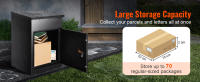 SucceBuy Caja de entrega de paquetes, acero galvanizado, cerradura codificada, deflector antirrobo extraíble, impermeable, para porche exterior - details 3