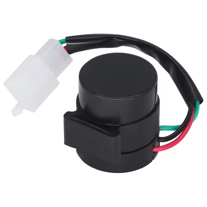 Intermitente de señal de giro redondo de 3 pines, relé intermitente, piezas negras del mercado de accesorios aptas para Scooters GY6 50-250cc, ciclomotor ATV Pit Dirt Bike motocicletas. - 1