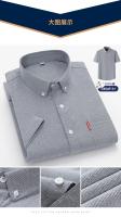 Camisa básica 100% algodón para hombre, manga corta, informal, de negocios, Oxford, amarillo, blanco, ajuste Regular, ropa Social para hombre - details 10