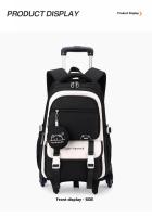 Mochila escolar con ruedas desmontables para niña de primaria, mochila con ruedas grande para secundaria, artículos de regreso a la escuela - details 30