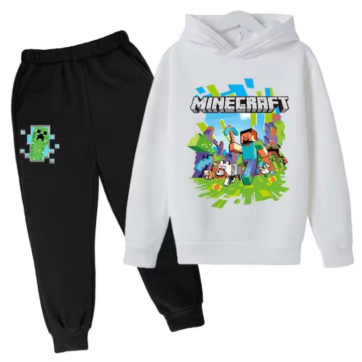 Conjunto de Sudadera con Capucha de Minecraft para Niños y Adolescentes Ropa Deportiva para Jogging - 1