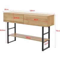Mueble Consola de Mesa de Entrada de Metal Prensado 2 Cajones y Estante Regulable en Altura - details 1