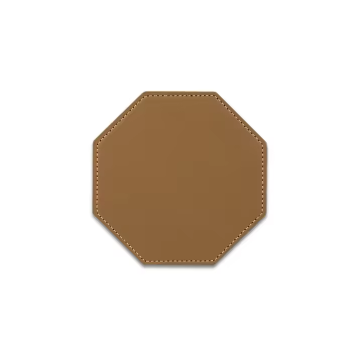 Posavasos cuadrado/redondo/hexagonal de cuero PU, tapete antideslizante impermeable para taza, tapete aislante resistente al calor de Color Morandi, vajilla - 1