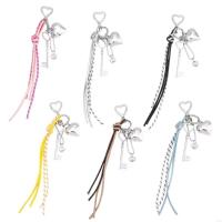 Llavero de cuerda de cuero tejido hecho a mano, decoración de bolso antipérdida, llavero trenzado delicado, INS tejido a mano - details 0