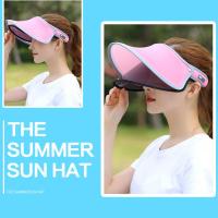 Verano ajustable protección solar Anti-UV visera sombrero para el sol cubierta facial escudo parasol gorra de ala ancha - details 4