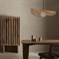 Wabi Sabi-Lámpara de ratán tejida a mano de estilo japonés, candelabro creativo para comedor, dormitorio y sala de estar - details 1
