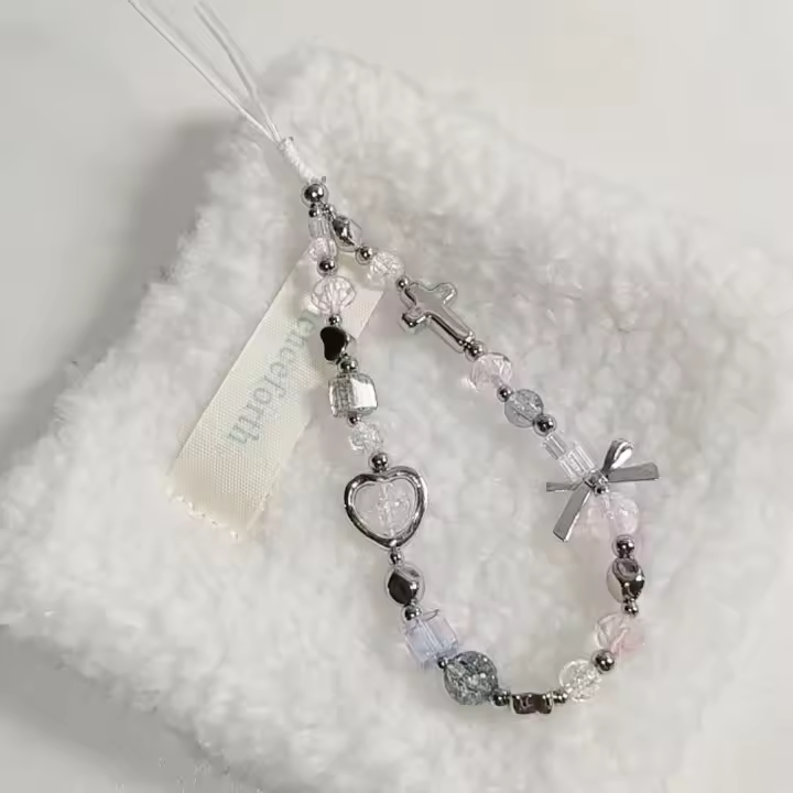 Cuentas de estrella, cadena de mariposa para teléfono, cuerda colgante, abalorio para teléfono, correa de muñeca corta antipérdida, cordón para teléfono móvil, regalo de joyería - 1