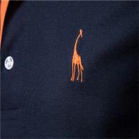 polos hombre manga corta ropa hombre día del padre Dropshipping Polo Giraffe Shirt Hombres Calidad Bordado Verano Manga Corta Polo Casual Negocios Social Mens Polos BR Tamaño - details 9