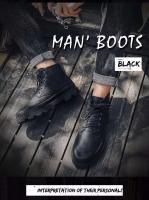2024 Botas Para Perro Vestido de cuero real con forro de piel negra para botines cálidos para hombre - details 3