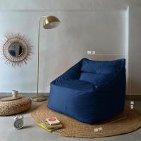 Reposapiés Salon de Lujo - [50x40x30 cm] Sofá Puf de Diseño con Relleno Incluido para Escritorio u Oficina - Taburete Bean Bag Silla Grande en Cuero Sintético Beige - details 45