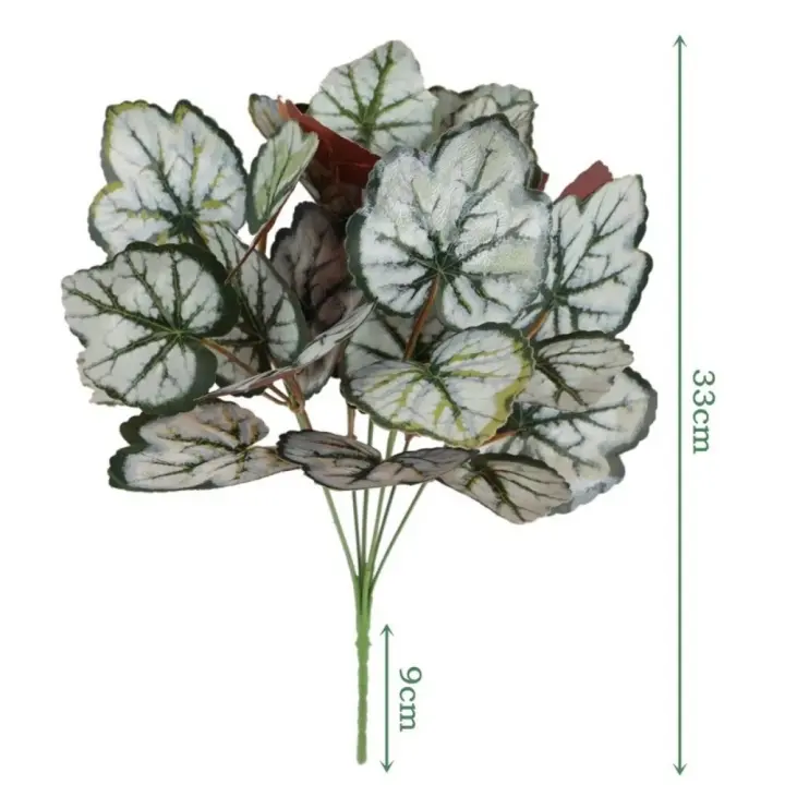 Nuevas 7 cabezas de plantas verdes artificiales 33cm plantas falsas simuladas hojas verdes de plástico decoración de boda - 1