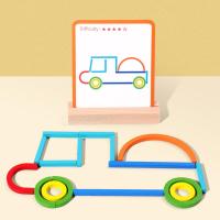 Juguetes Montessori Niños 3 4 5 6 Años Juegos Educativos Rompecabezas de Madera, 120 Piezas Palitos de Colores y Anillos con Tarjetas, Creativos Juegos Interactivos Regalo para Niños Niñas - details 2