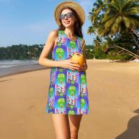Vestido Duo de búho sin mangas informal para mujer, divertido pájaro verde, viajes personalizados, D-Duogos - details 86