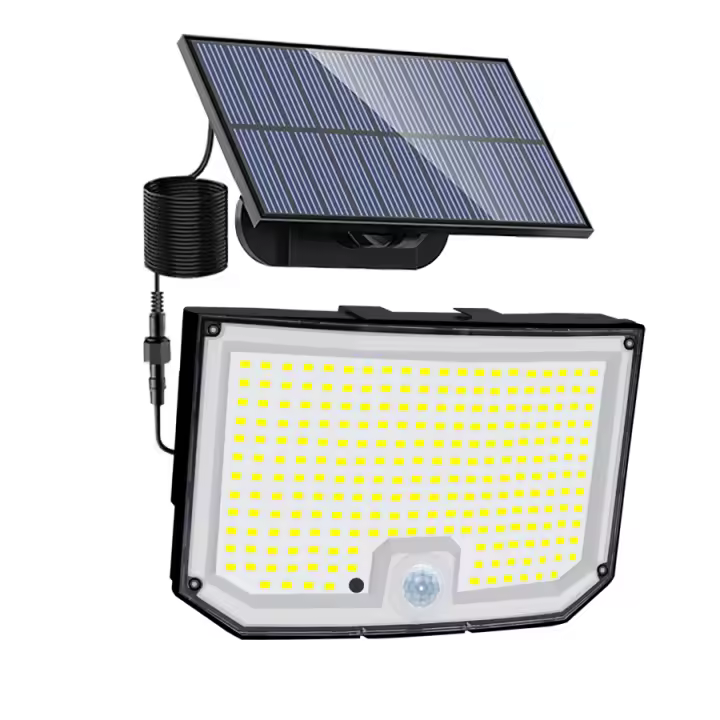 Luces solares de seguridad con Sensor de movimiento, luces de pared de inundación divididas impermeables, luces de jardín al aire libre, alimentadas por energía Solar, 3 modos, 238led - 1