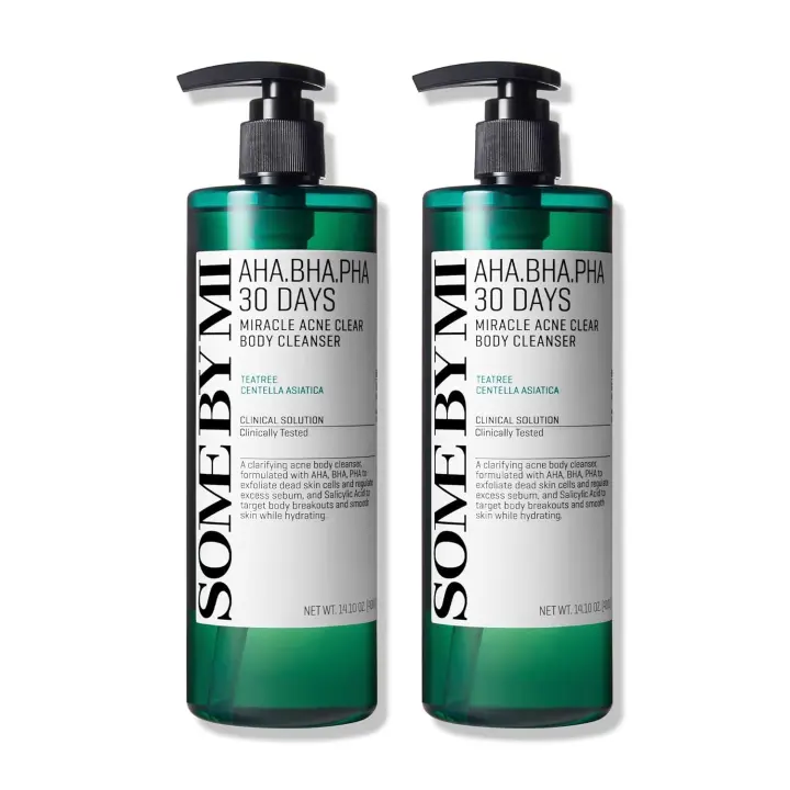 SOME BY MI AHA BHA PHA 30 días Miracle Clear Cleanser 13.5oz, 400ml Exfoliante diario para el cuerpo con árbol de té y acné con salicílico - 1